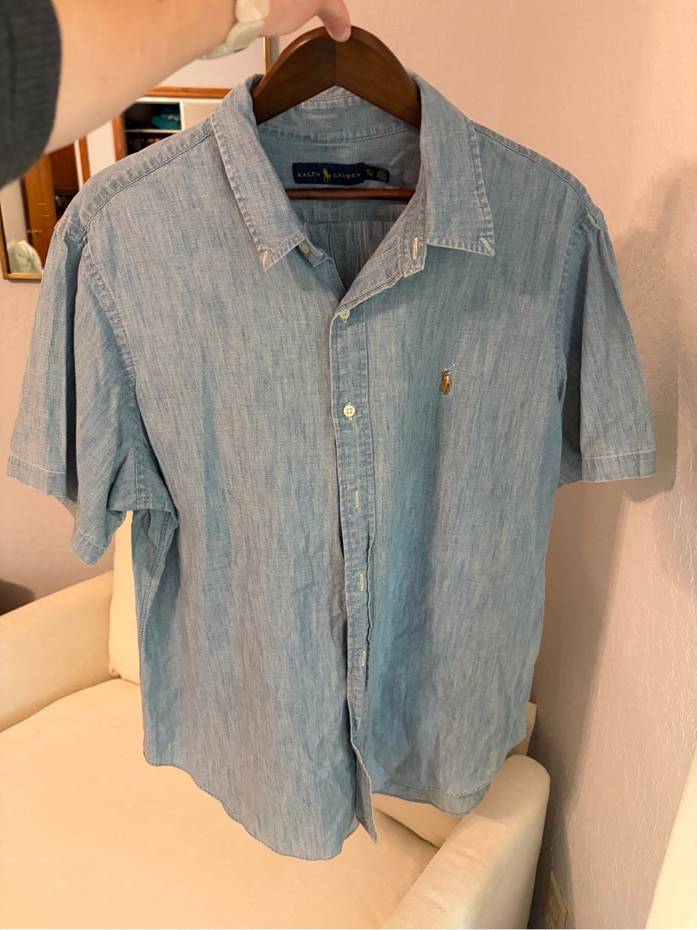 Ralph Lauren Light Blue Short-Sleeve Button-Down Shirt